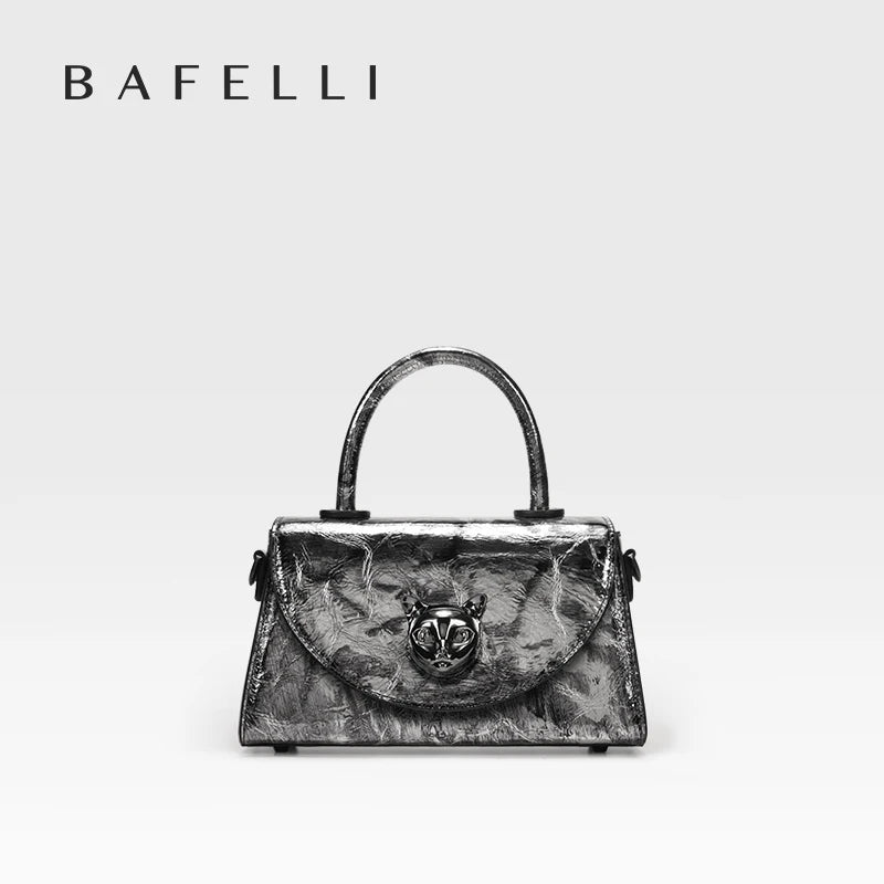Genuine Leather Shell Handbag – Hasp and Flap Design