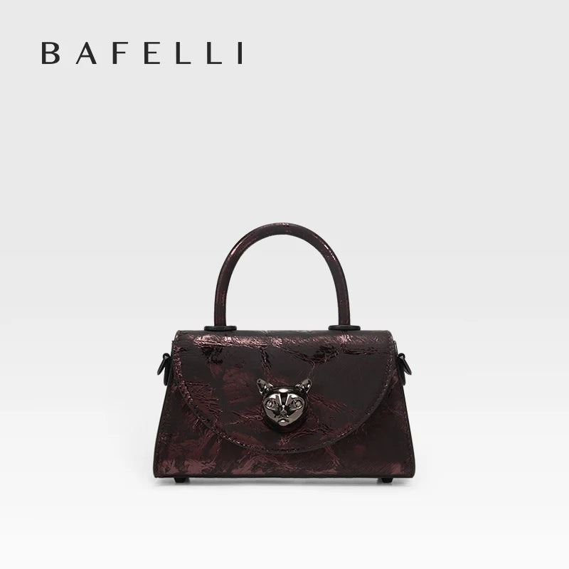 Genuine Leather Shell Handbag – Hasp and Flap Design