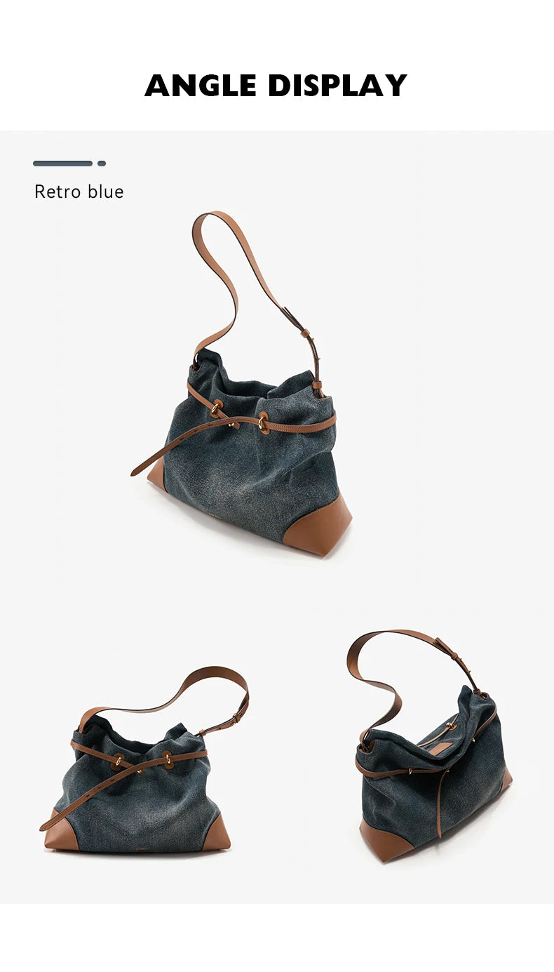 Denim Shoulder and Crossbody Bag