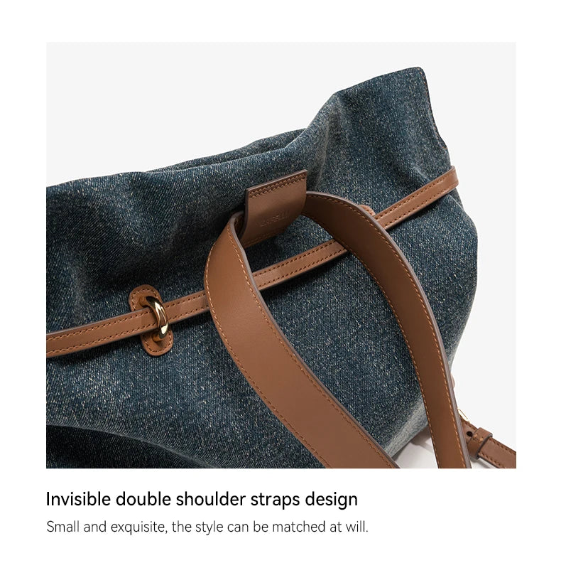 Denim Shoulder and Crossbody Bag