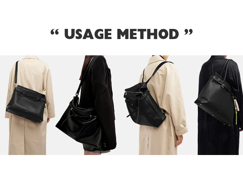 Soft Genuine Leather Underarm Tote – Compact Travel-Inspired Crossbody