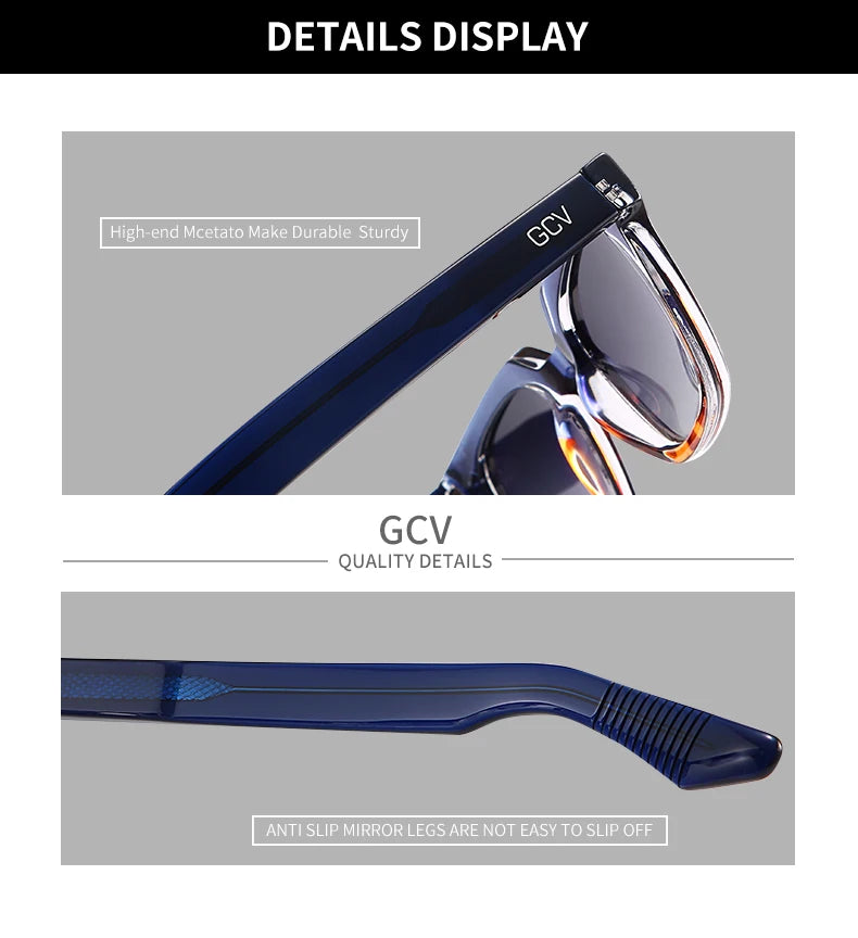 Rectangle Acetate Polarized Vacation Sunglasses