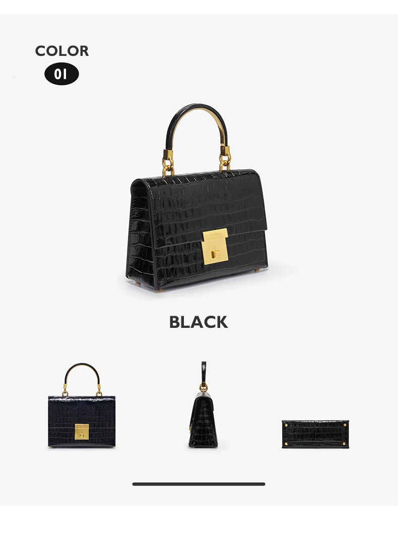 Genuine Leather Animal Print Flap Bag
