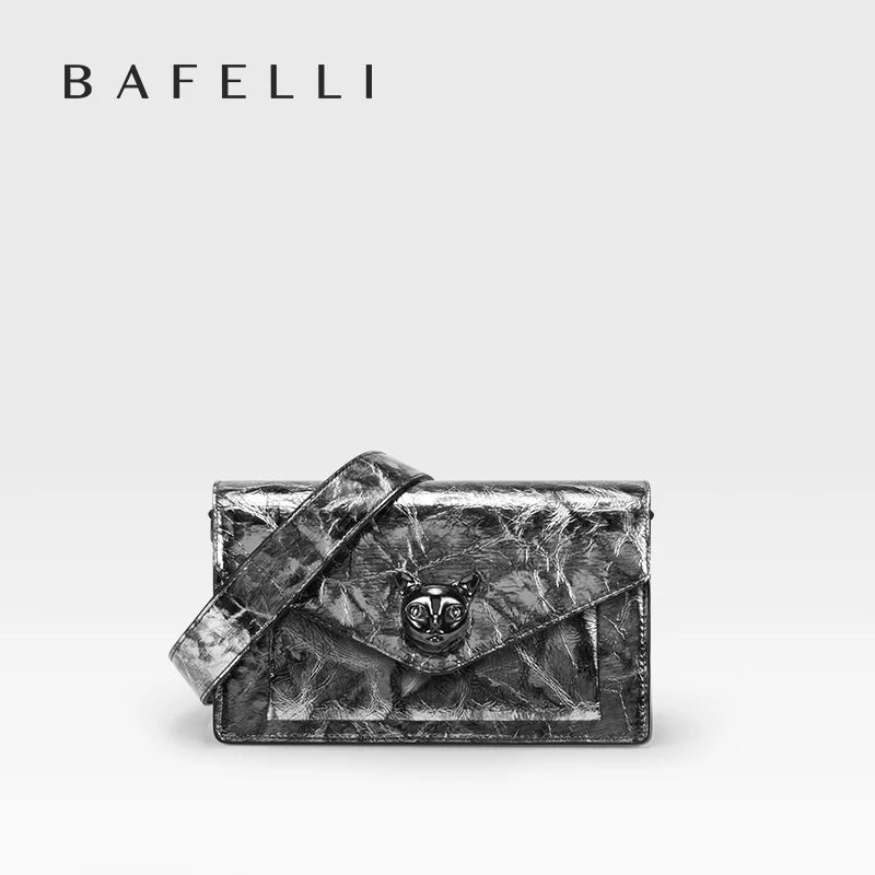 Genuine Leather Flap Crossbody Bag