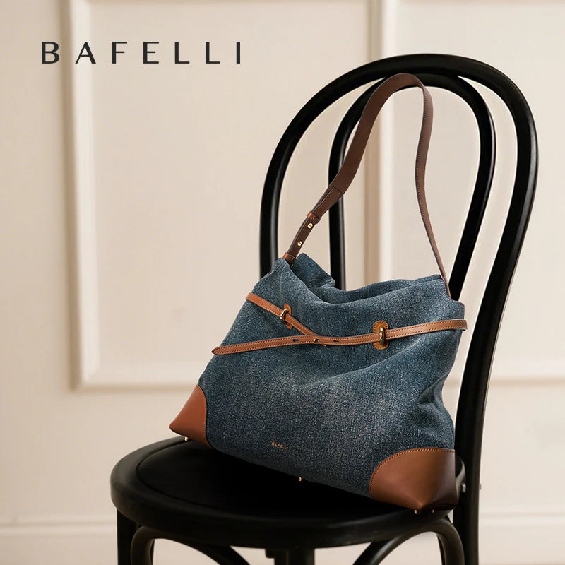 Denim Shoulder and Crossbody Bag