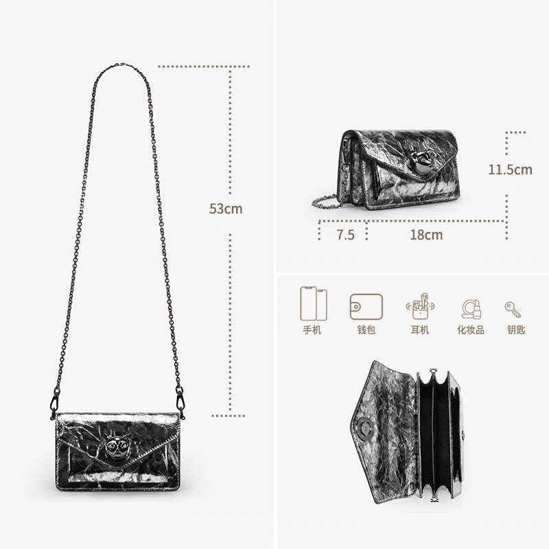 Genuine Leather Mini Crossbody and Shoulder Bag