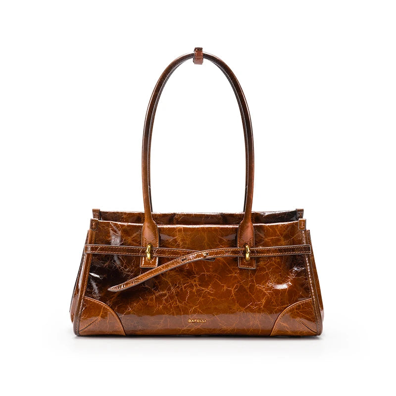 Genuine Leather Vintage Baguette Bag