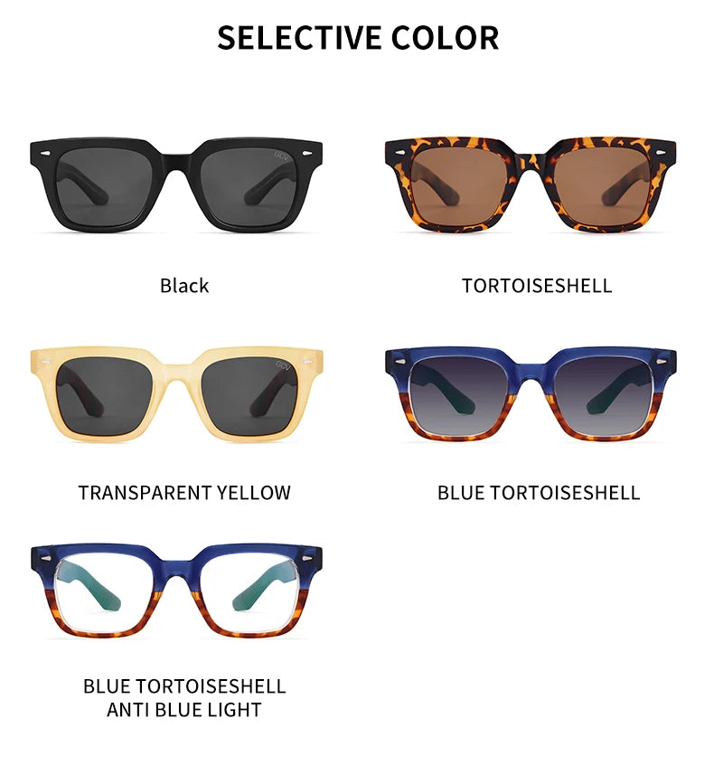 Rectangle Acetate Polarized Vacation Sunglasses