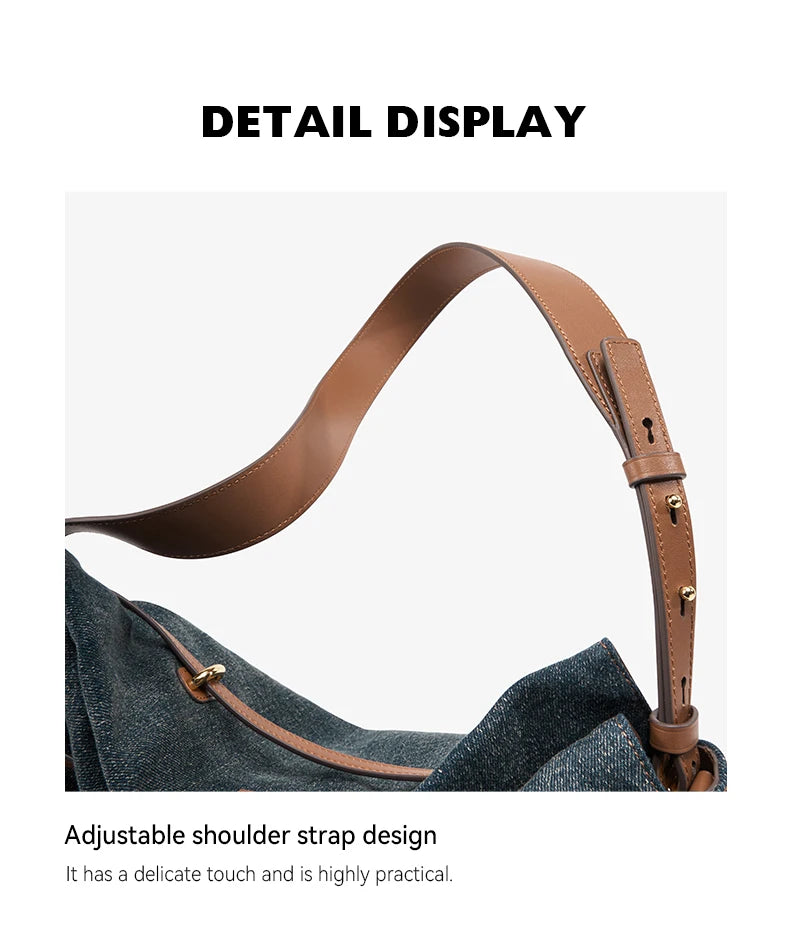 Denim Shoulder and Crossbody Bag