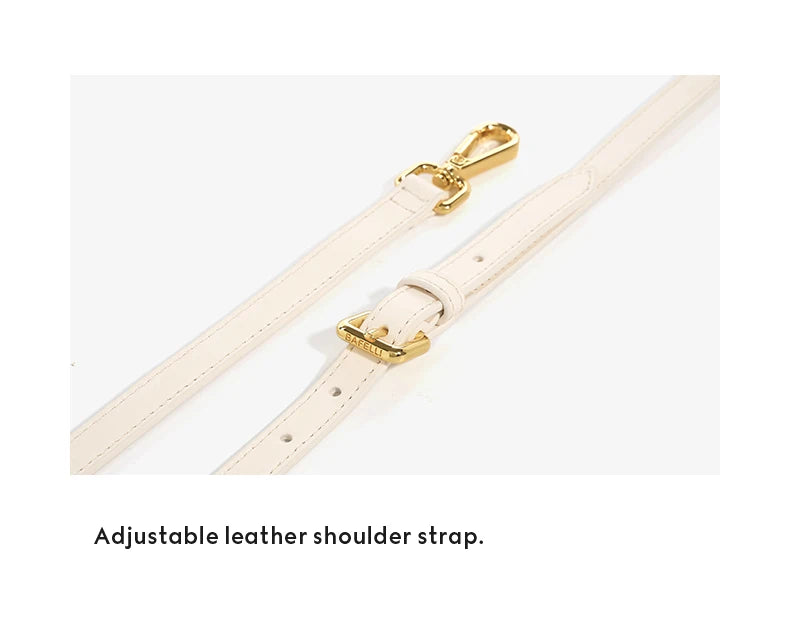 Genuine Leather Flap Shoulder Bag – Gold Lock Elegance