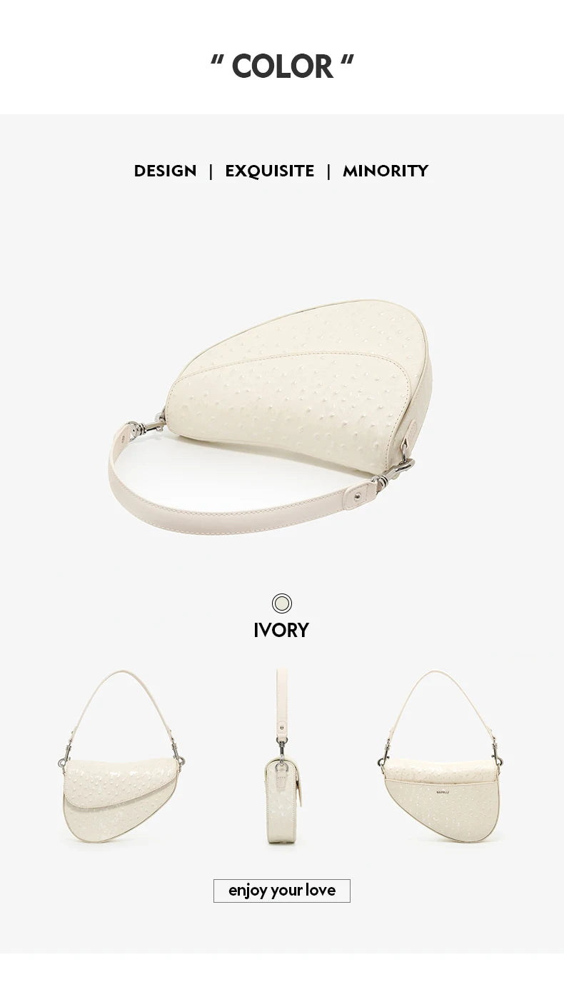 Genuine Leather Saddle Crossbody and Shoulder Bag