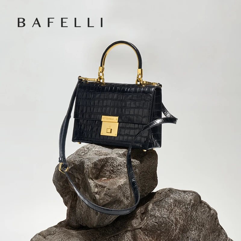 Genuine Leather Animal Print Flap Bag