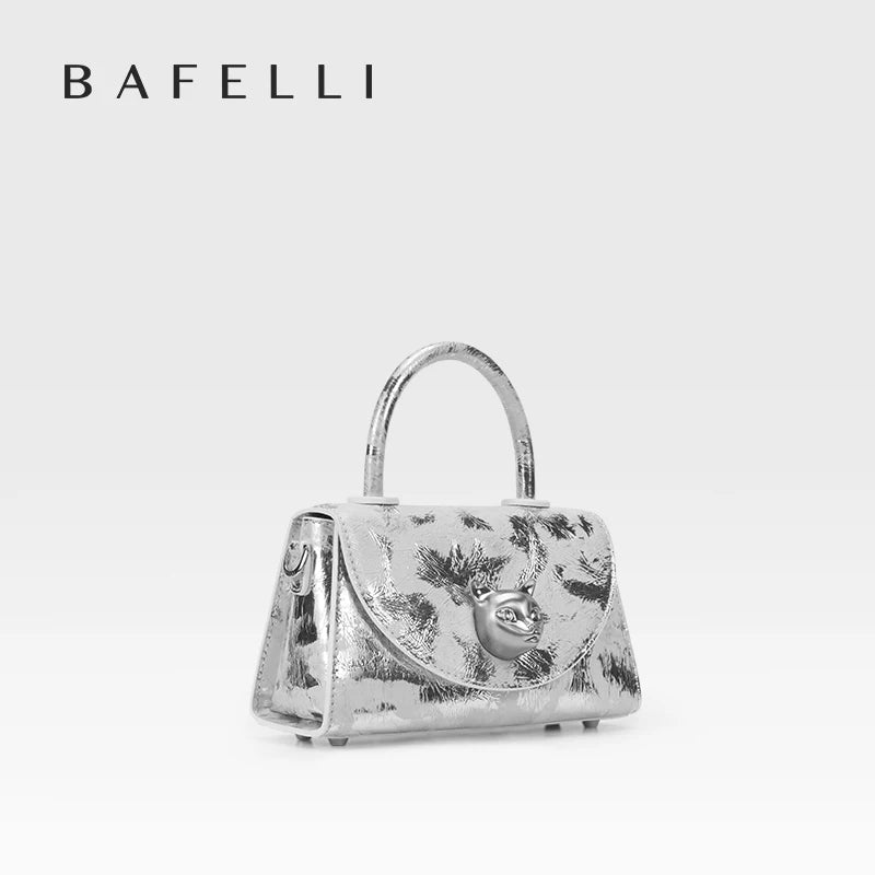 Genuine Leather Shell Handbag – Hasp and Flap Design