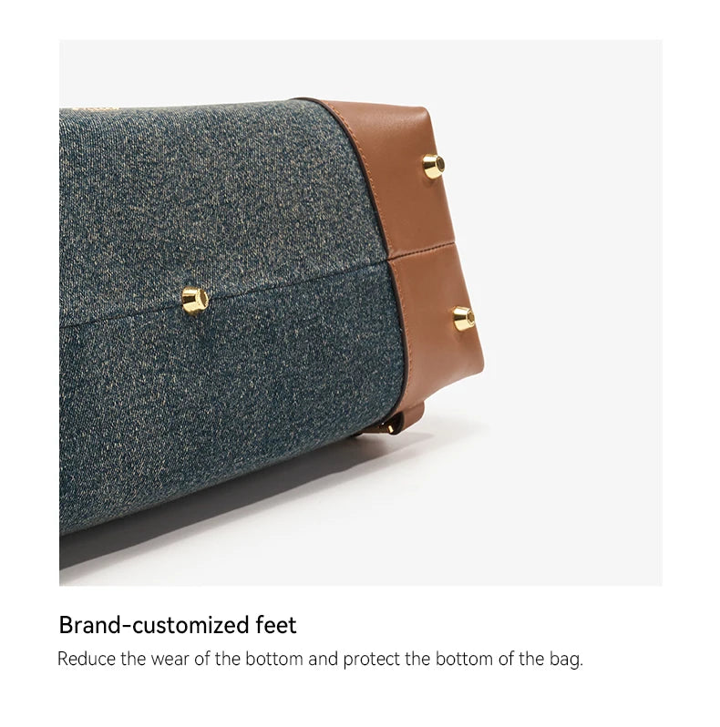 Denim Shoulder and Crossbody Bag
