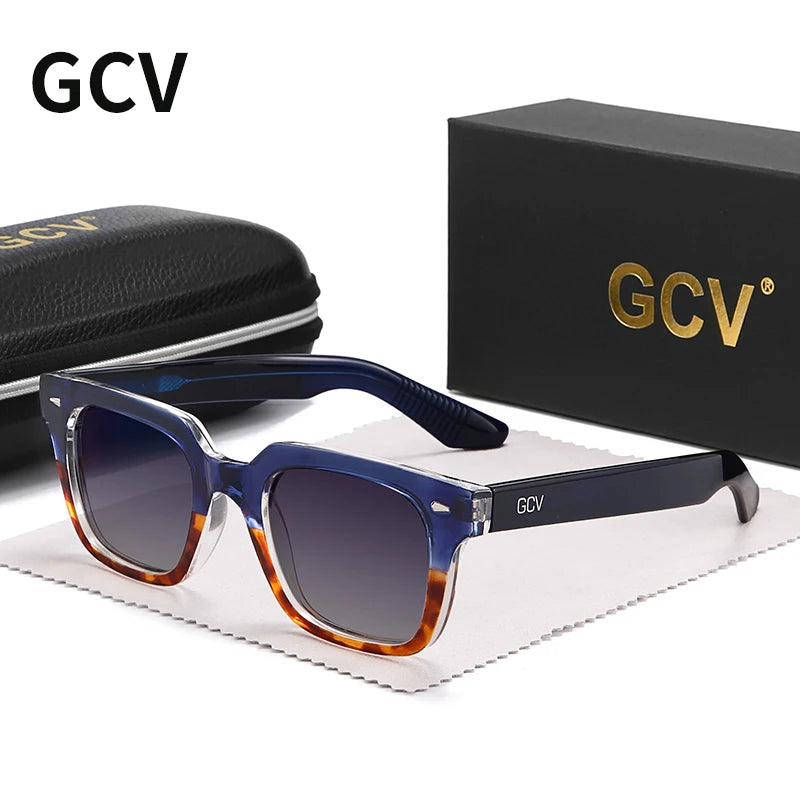 Rectangle Acetate Polarized Vacation Sunglasses