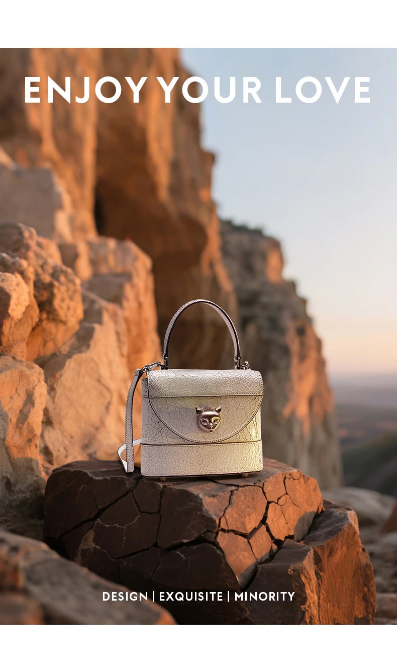 Cracked Genuine Leather Mini Bucket Bag – Cat Head Vintage Crossbody