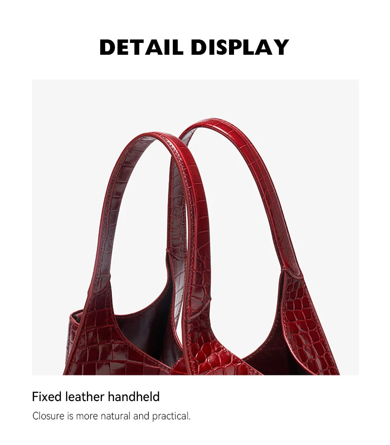 Crocodile Pattern Genuine Leather Tote – Business Commuter Style