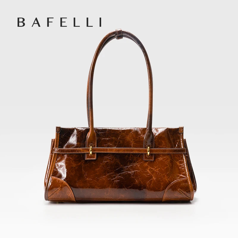 Genuine Leather Vintage Baguette Bag