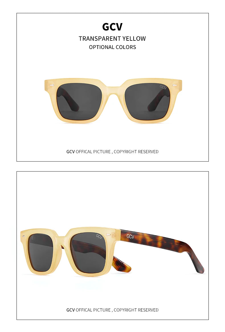 Rectangle Acetate Polarized Vacation Sunglasses