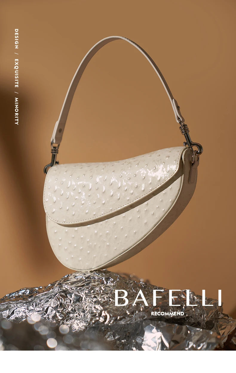 Genuine Leather Saddle Crossbody and Shoulder Bag