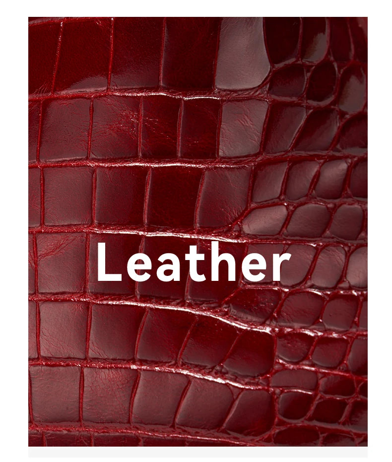 Crocodile Pattern Genuine Leather Tote – Business Commuter Style