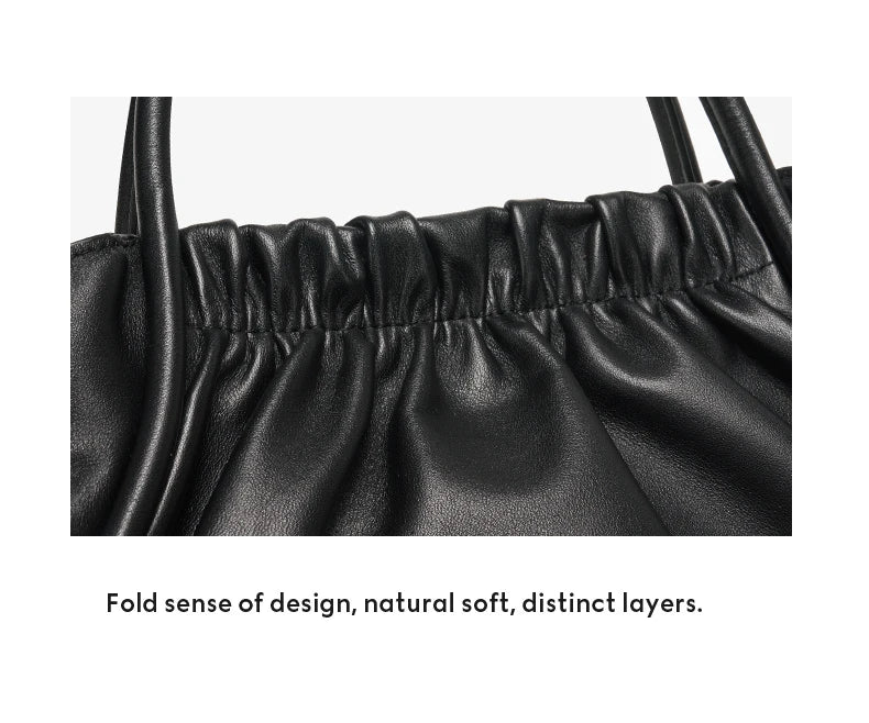 Genuine Leather Doctor Bag – Ruched Design