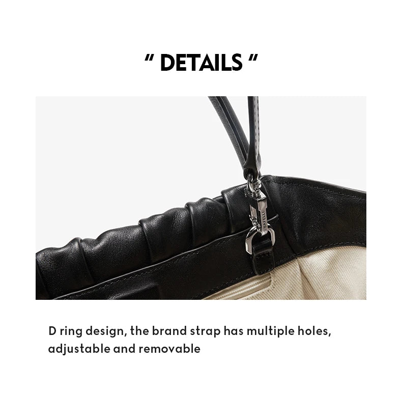 Genuine Leather Doctor Bag – Ruched Design