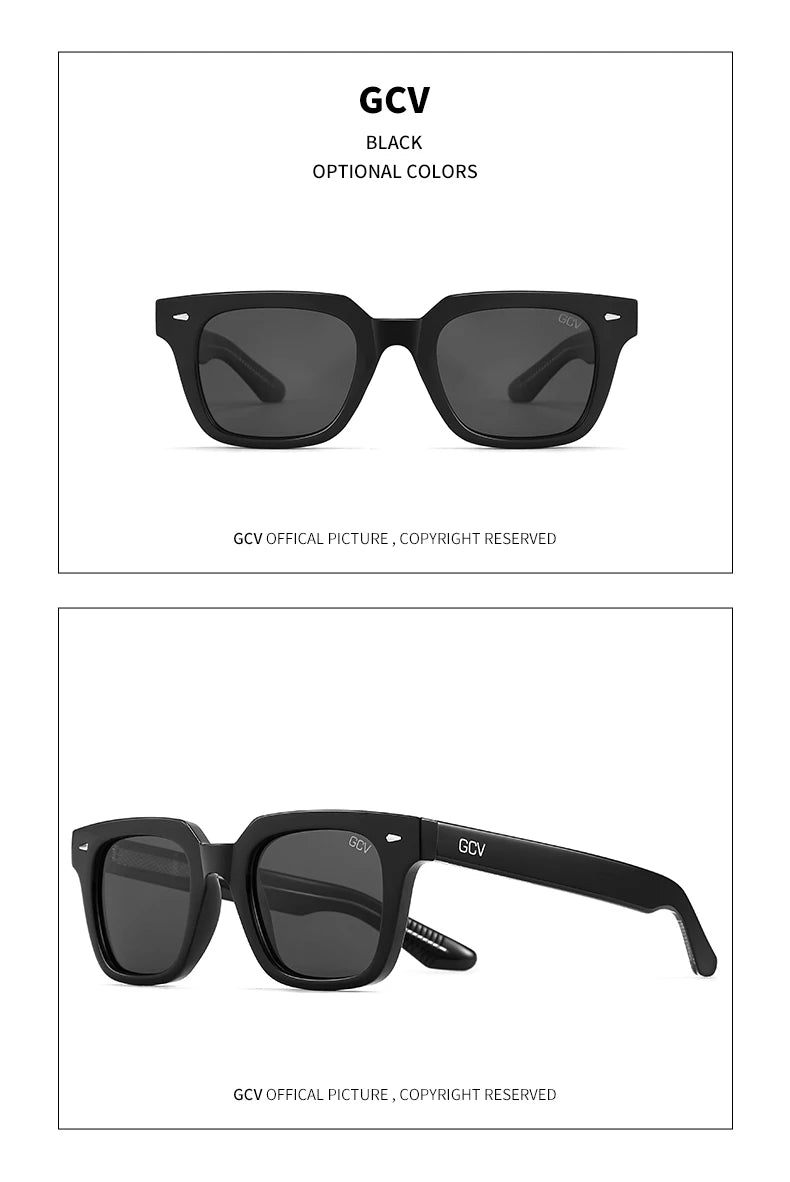 Rectangle Acetate Polarized Vacation Sunglasses