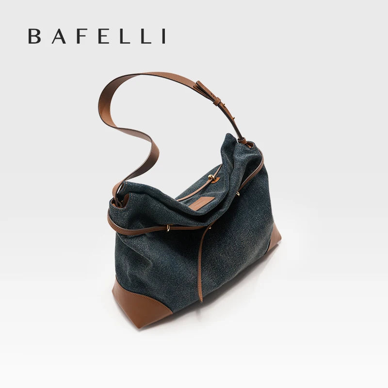 Denim Shoulder and Crossbody Bag