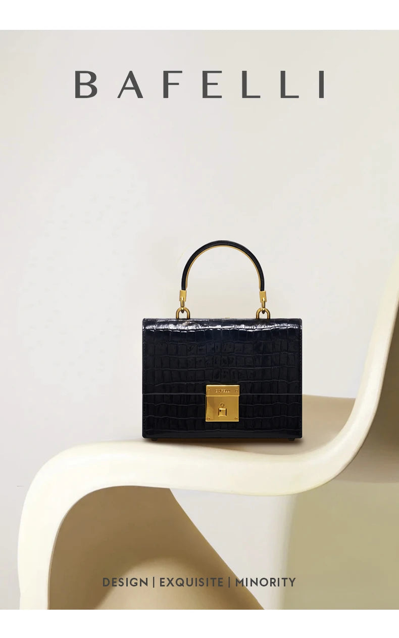 Genuine Leather Animal Print Flap Bag