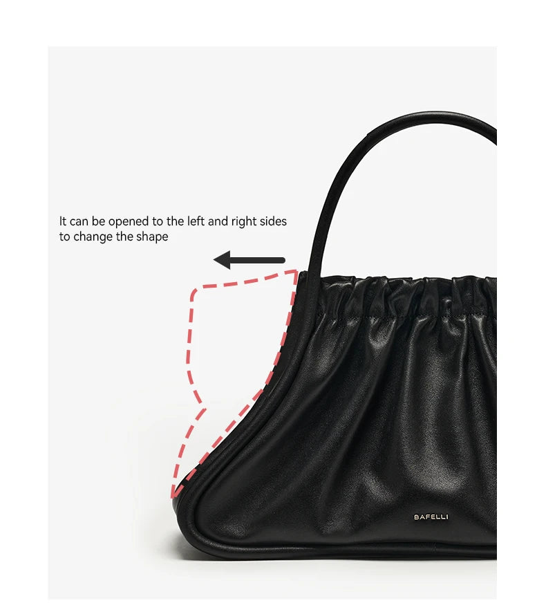 Genuine Leather Doctor Bag – Ruched Design