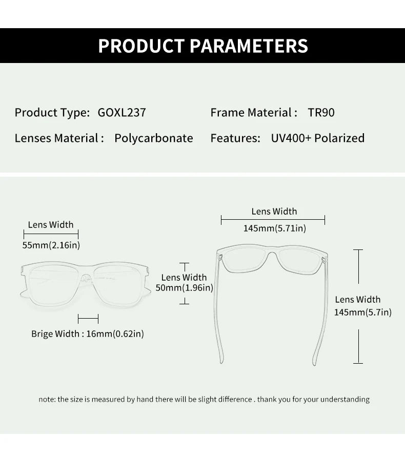 Square Polarized Sunglasses – Stainless Steel Frame