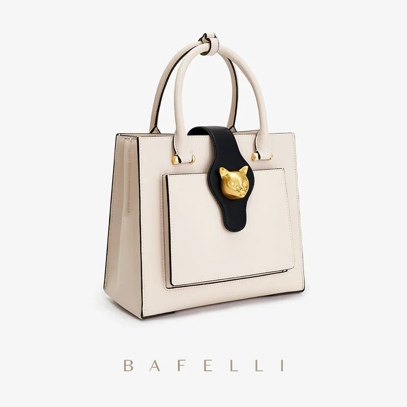 Split Leather Business Tote Bag