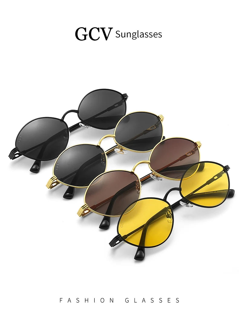 Alloy Oval Polarized Sunglasses