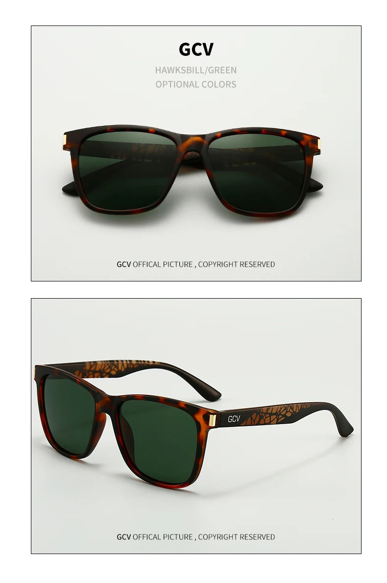 Square Polarized Sunglasses – Stainless Steel Frame