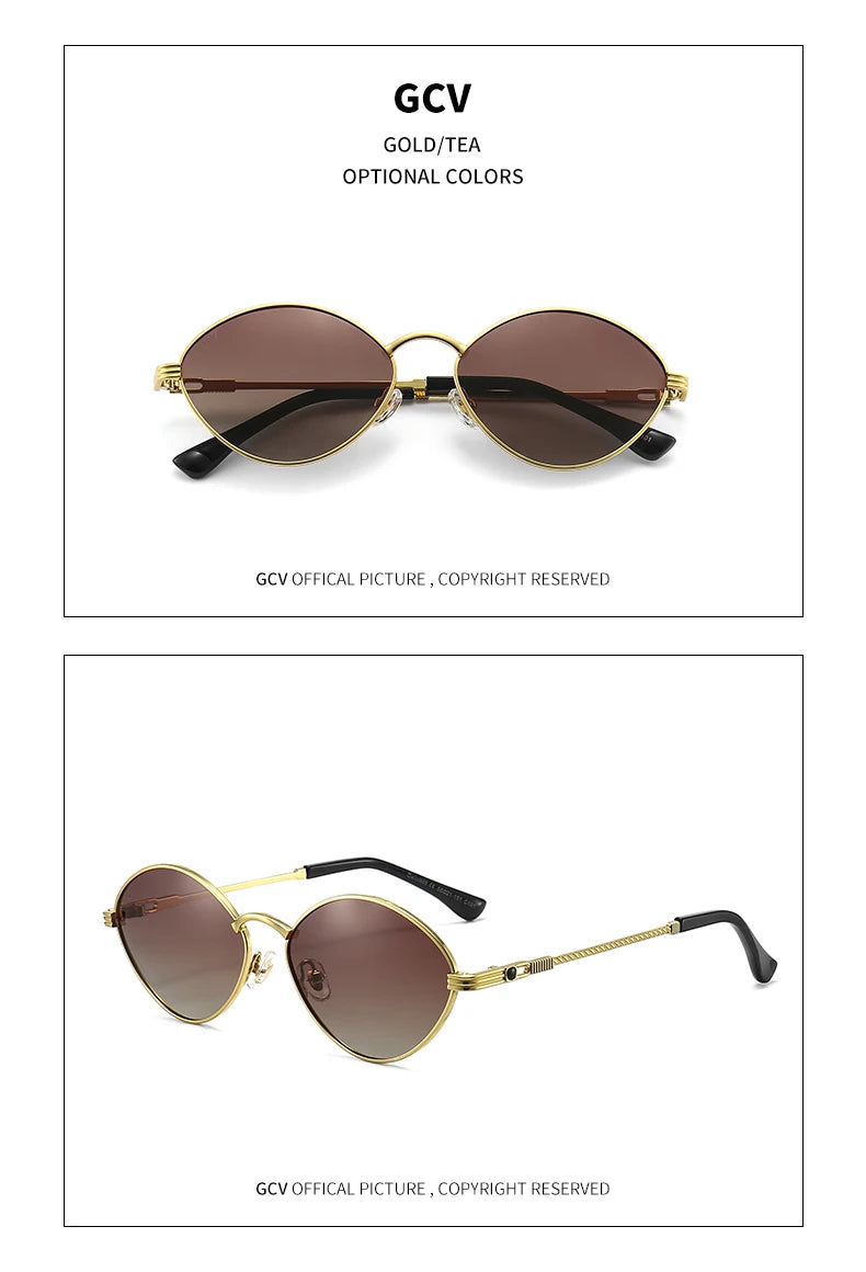 Alloy Oval Polarized Sunglasses