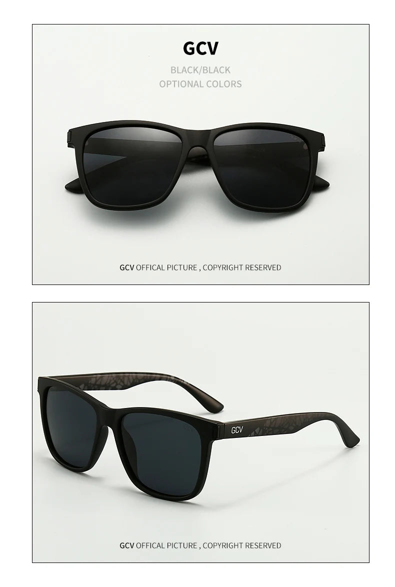 Square Polarized Sunglasses – Stainless Steel Frame