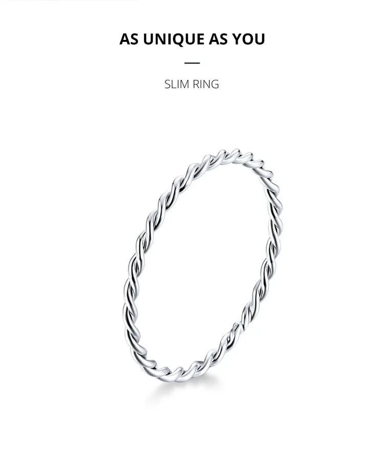 925 Sterling Silver Twisted Eternity Ring with Braided Texture