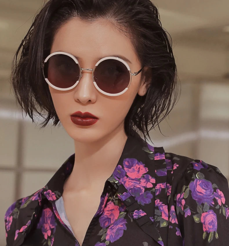 Circular Metal Polarized Party Sunglasses