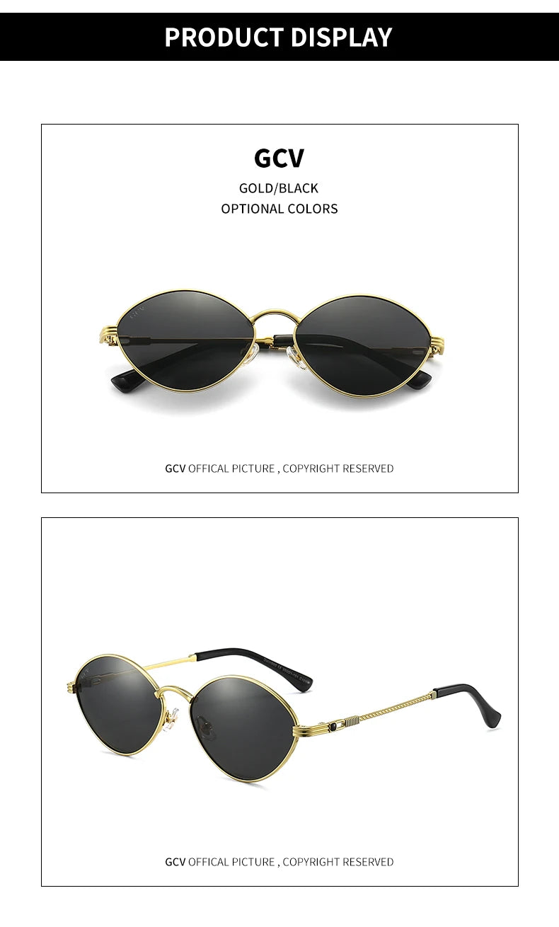 Alloy Oval Polarized Sunglasses