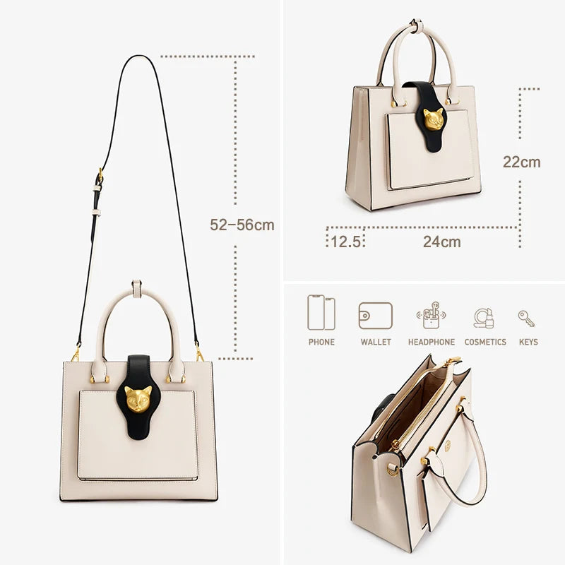 Split Leather Business Tote Bag