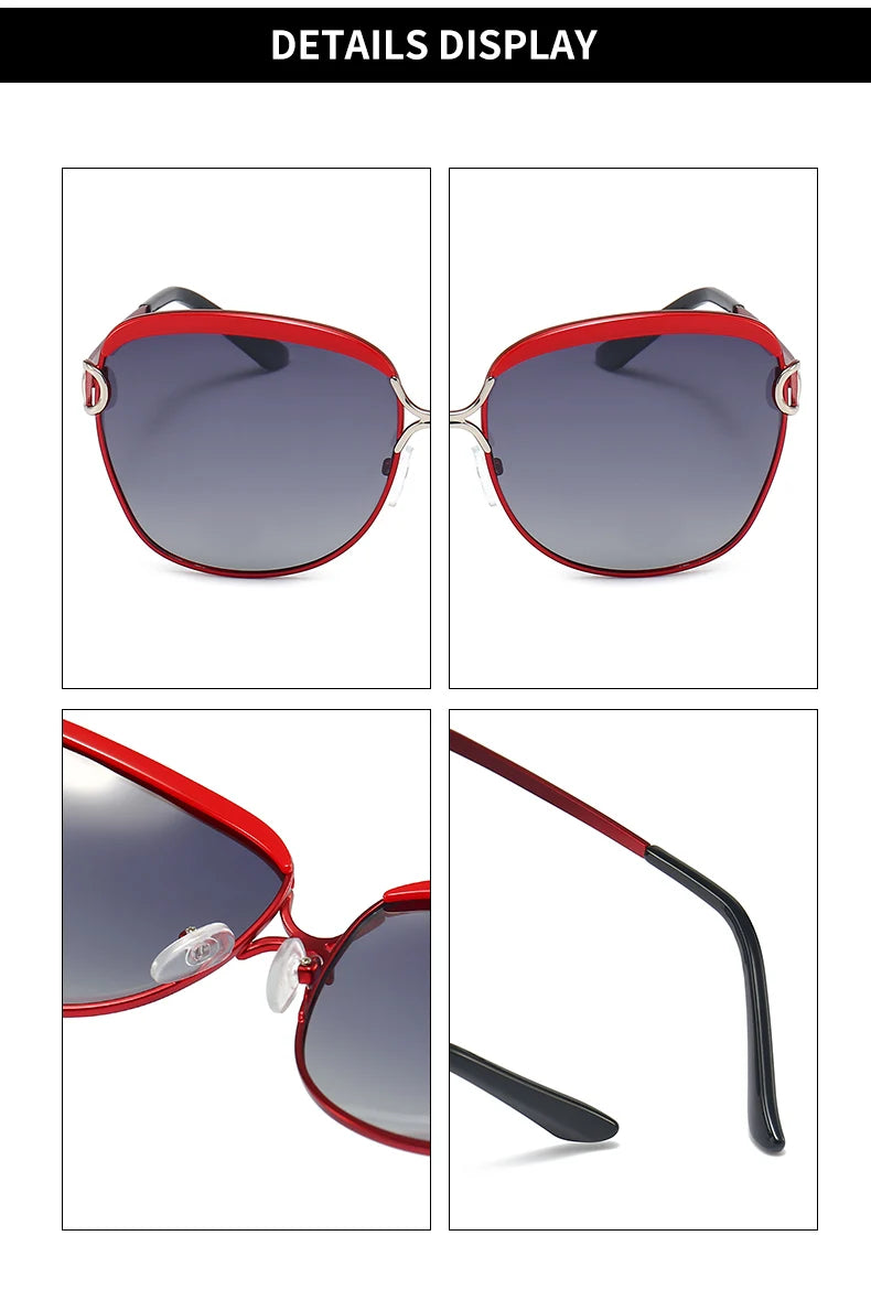 Square Polarized Sunglasses – Stainless Steel Frame