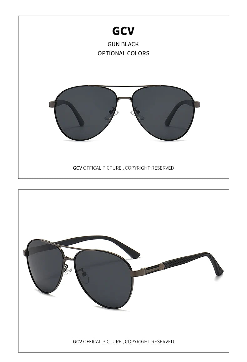 Classic Oval Polarized Sunglasses – Aluminum Frame