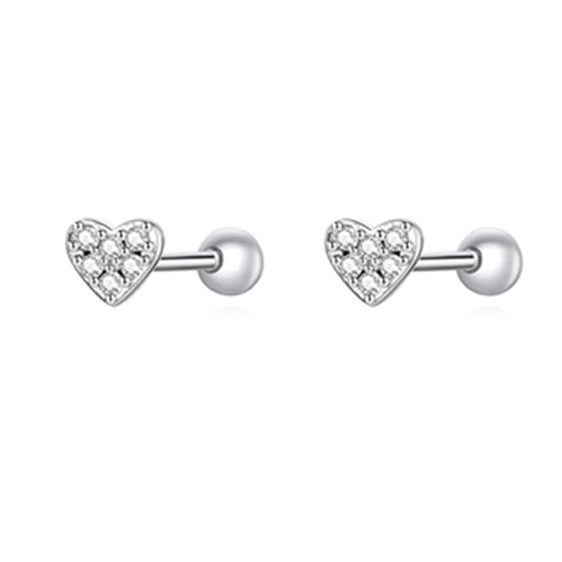 Brilliant Star and Butterfly Sterling Silver Stud Earrings