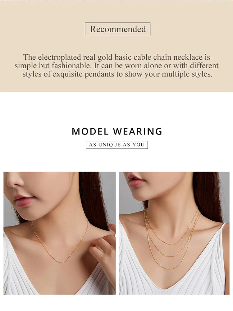 Sterling Silver Adjustable Chain Necklace – Lobster Clasp