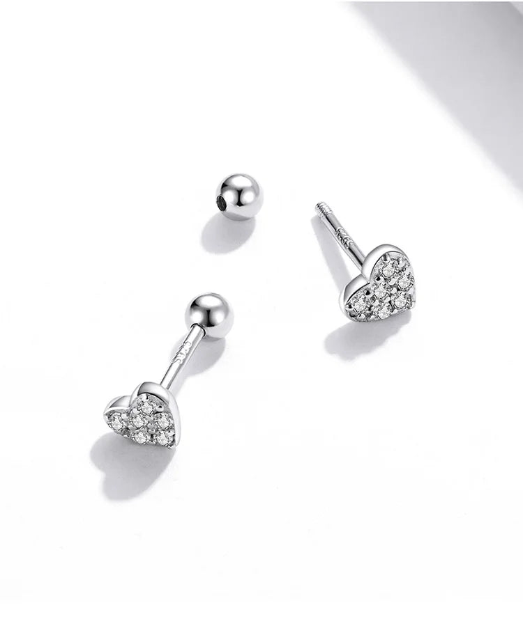 Brilliant Star and Butterfly Sterling Silver Stud Earrings