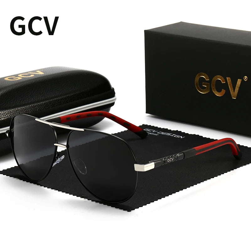 Vintage Aluminum Polarized Oval Sunglasses