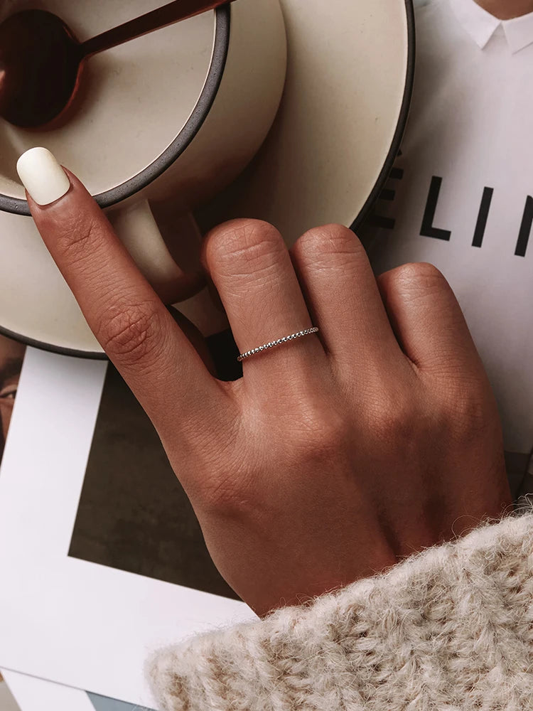 925 Sterling Silver Twisted Eternity Ring with Braided Texture
