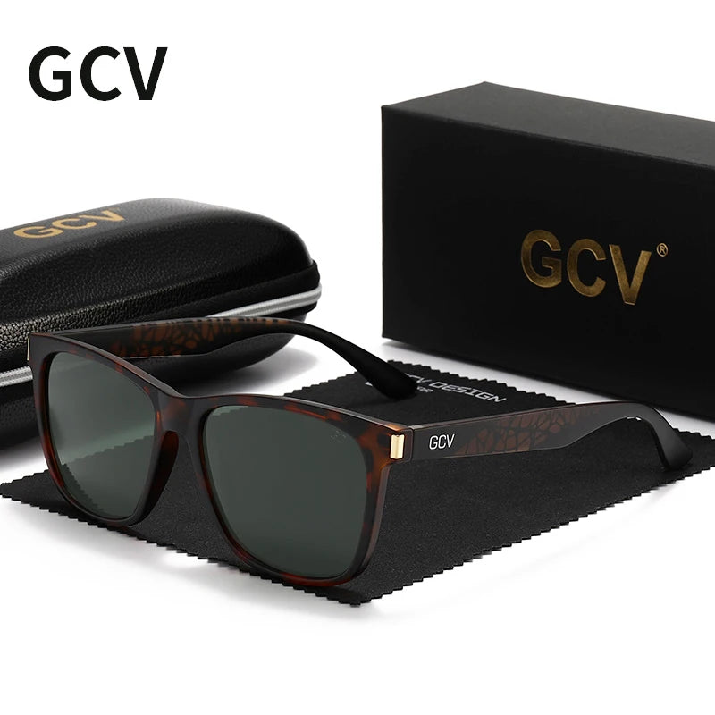 Square Polarized Sunglasses – Stainless Steel Frame