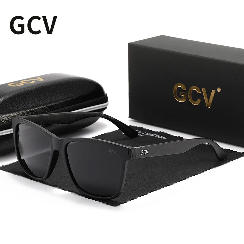 Square Polarized Sunglasses – Stainless Steel Frame
